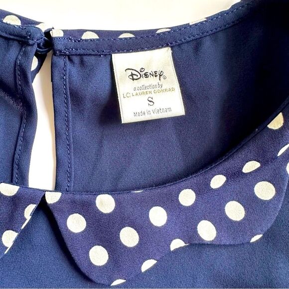 Disney Minnie Mouse Collection SZ S Sleeveless Blouse Top Blue LC Lauren Conrad - Picture 3 of 9